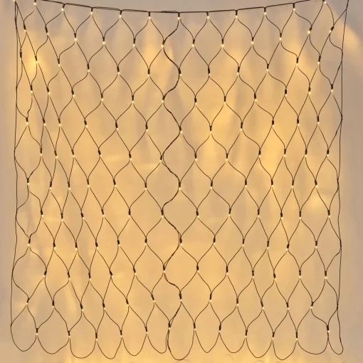 Plus Connect 2m x 2m 144 Warm White Connectable Net Lights Black Cable ...